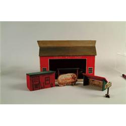 BALSA WOOD BARN/FARM SET.
