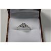 Image 1 : LADIES 14KT WHITE GOLD  DIAMOND SET ENGAGEMENT OR DRESS RING.  4 CLAW CENTER WITH 1