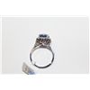 Image 3 : LADIES 14KT. WHITE GOLD NATURAL TANZANITE & DIAMOND SET DRESS RING.  SET WITH 15