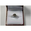 Image 1 : LADIES 14 KT. WHITE GOLD CHAMPAGNE DIAMOND ENGAGEMENT OR DRESS RING.  SET WITH