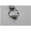 Image 4 : LADIES 14 KT. WHITE GOLD CHAMPAGNE DIAMOND ENGAGEMENT OR DRESS RING.  SET WITH