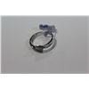 Image 4 : LADIES 14 KT. WHITE GOLD DIAMOND SET DRESS RING.  5 BAGUETTE CUT DIAMONDS TOTAL WEIGHT