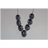 Image 1 : ONE 14 KT. WHITE GOLD AND 10KT WHITE GOLD NATURAL TANZANITE AND DIAMOND SET CHOKER LENGTH NECKLACE.