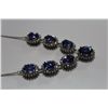 Image 2 : ONE 14 KT. WHITE GOLD AND 10KT WHITE GOLD NATURAL TANZANITE AND DIAMOND SET CHOKER LENGTH NECKLACE.