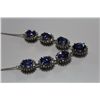 Image 2 : ONE 14 KT. WHITE GOLD AND 10KT WHITE GOLD NATURAL TANZANITE AND DIAMOND SET CHOKER LENGTH NECKLACE.