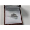 Image 1 : LADIES 14KT. WHITE GOLD DIAMOND SET TRINITY ENGAGEMENT OR DRESS RING.  CLAW SET WITH