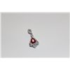 Image 1 : 14 KT. WHITE GOLD RUBY & DIAMOND SET PENDANT PAVE AND CLAW SET WITH 37 BRILLIANT CUT DIAMONDS