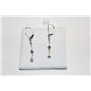 Image 1 : PAIR OF 14KT WHITE GOLD DANGLING DIAMOND EARRINGS.  BEZEL SET WITH A TOTAL OF