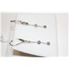 Image 2 : PAIR OF 14KT WHITE GOLD DANGLING DIAMOND EARRINGS.  BEZEL SET WITH A TOTAL OF