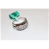Image 3 : LADIES STERLING SILVER RUBY & COLOURLESS CUBIC ZIRCONIA DRESS RING.  PAVE SET