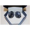 Image 1 : PAIR OF 925 STERLING SILVER NATURAL BLUE SAPPHIRE EARRINGS CLAW SET WITH