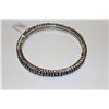 Image 1 : STERLING SILVER BANGLE STYLE BRACELET SET WITH PROMO QUALITY BLUE SAPPHIRES.  BEAD