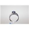 Image 3 : LADIES 14KT WHITE GOLD NATURAL TANZANITE & DIAMOND SET DRESS RING SET WITH 1 ROUND MIXED CUT