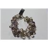 Image 1 : BRACELET MADE WITH AMETHYST, CITRINE & AMETRINE BRIOLETTE SHAPED FACETED BEADS.  18.50 LONG,