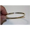 Image 2 : 14 KT. YELLOW GOLD DIAMOND SET BANGLE STYLE BRACELET.  SET WITH 20 ROUND BRILLIANT