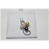 Image 1 : 14 KT. WHITE GOLD BACK, GOLD & WHITE CULTURED PEARL & DIAMOND SET PENDANT.  SET WITH 39 ROUND