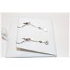 Image 2 : PAIR OF 14 KT. WHITE GOLD DANGLING DIAMOND SET EARRINGS BEZEL SET WITH 2 ROUND BRILLIANT