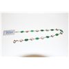 Image 2 : 14KT. YELLOW GOLD NATURAL EMERALD, & NATURAL WHITE ZIRCON BRACELET SET WITH 9 ROUND CUT