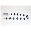 Image 2 : 14 KT. YELLOW GOLD NATURAL BLUE SAPPHIRE BRACELET BEZEL SET WITH  13 MARQUISE SHAPED NATURAL