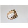 Image 2 : 14 KT. YELLOW GOLD GENTS DRESS RING. FEATURING A ORNATE GRAPE CLUSTER DESIGN ON THE SHOULDERS AND