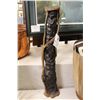 Image 1 : MAKONDE EBONY "TREE OF LIFE" CARVING 44" HIGH. CARVED DIRECTLY FROM THE EBONY WOOD TREE IN