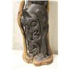 Image 2 : MAKONDE EBONY "TREE OF LIFE" CARVING 44" HIGH. CARVED DIRECTLY FROM THE EBONY WOOD TREE IN