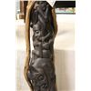 Image 3 : MAKONDE EBONY "TREE OF LIFE" CARVING 44" HIGH. CARVED DIRECTLY FROM THE EBONY WOOD TREE IN