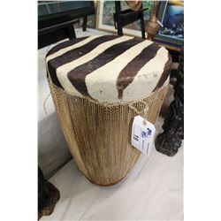 ZEBRA SKIN DRUM 30" HIGH AND 18" WIDE