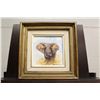 Image 1 : DAVID SHEPHERD UNTITLED ORIGINAL "ELEPHANT" OIL ON CANVAS 6" X 6" SIGNED LOWER RIGHT. FEATURES HAND