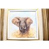 Image 2 : DAVID SHEPHERD UNTITLED ORIGINAL "ELEPHANT" OIL ON CANVAS 6" X 6" SIGNED LOWER RIGHT. FEATURES HAND