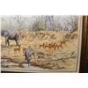 Image 3 : YVAN DUSHMANITCH, "ELEPHANT, KUDU, IMPALA AT WATERHOLE" OIL ON CANVAS, SIGNED LOWER LEFT