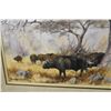 Image 3 : YVAN DUSHMANITCH, "CAPE BUFFALO" OIL ON CANVAS, SIGNED LOWER LEFT 36" W X 24" H