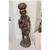 Image 1 : FRANK HAIKIU WOODEN CARVING "MOTHER AND 2 CHILDREN" 39" HIGH