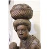 Image 2 : FRANK HAIKIU WOODEN CARVING "MOTHER AND 2 CHILDREN" 39" HIGH