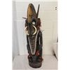 Image 1 : PAPAU NEW GUINEA CARVED WOODEN CROCCODILE MAN. FEATURING NASSA SHELLS EMBEDDED IN DARK BROWN RESIN