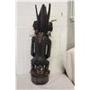 Image 5 : PAPAU NEW GUINEA CARVED WOODEN CROCCODILE MAN. FEATURING NASSA SHELLS EMBEDDED IN DARK BROWN RESIN