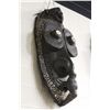 Image 2 : PAPAU NEW GUINEA CARVED WOODEN SPIRIT SPIRIT HOUSE MASK FEATURING NASSA SHELLS EMBEDDED IN DARK