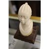 Image 1 : AFRICAN CARVED IVORY BUST 4" HIGH ON WOODEN BASE