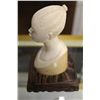 Image 2 : AFRICAN CARVED IVORY BUST 4" HIGH ON WOODEN BASE