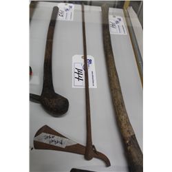 ANTIQUE METAL AXE 27  LONG