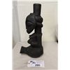 Image 1 : RARE LUBA (CONGO) FEMALE FERTILITY IDOL FOR MEN, ORIGINALLY FROM WEST AFRICA. 19" HIGH.