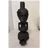 Image 2 : RARE LUBA (CONGO) FEMALE FERTILITY IDOL FOR MEN, ORIGINALLY FROM WEST AFRICA. 19" HIGH.