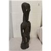 Image 1 : PAPAU NEW GUINEA CROCODILE MAN CARVING 25" HIGH FEATURING SHELL EYES- SEPTIK RIVER ANCESTOR FIGURE