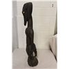 Image 3 : PAPAU NEW GUINEA CROCODILE MAN CARVING 25" HIGH FEATURING SHELL EYES- SEPTIK RIVER ANCESTOR FIGURE