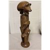 Image 1 : PAPAU NEW GUINEA PIG MAN CARVING 20" HIGH. DOUBLE-FACED FIGURE SURMOUNTED BY PIG, SYMBOL OF WEALTH,