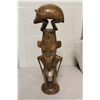 Image 3 : PAPAU NEW GUINEA PIG MAN CARVING 20" HIGH. DOUBLE-FACED FIGURE SURMOUNTED BY PIG, SYMBOL OF WEALTH,