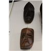 Image 2 : LOT OF 3 CARVED WOODEN MASKS