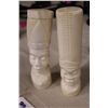 Image 1 : PAIR OF TRIBAL HEADS CARVED IN IVORY 9" HIGH