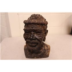 IRON WOOD TREE  (ZIMBABWE) MALE BUST 9" HIGH