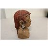 Image 2 : CLAY MASAI WARRIOR BUST MADE BY PRISON INDUSTRIES (1960) 7" HIGH